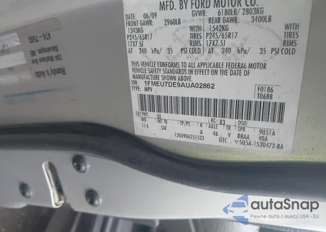 2010 Ford Explorer Xlt from USA, damaged, VIN 1FMEU7DE9AUA02862